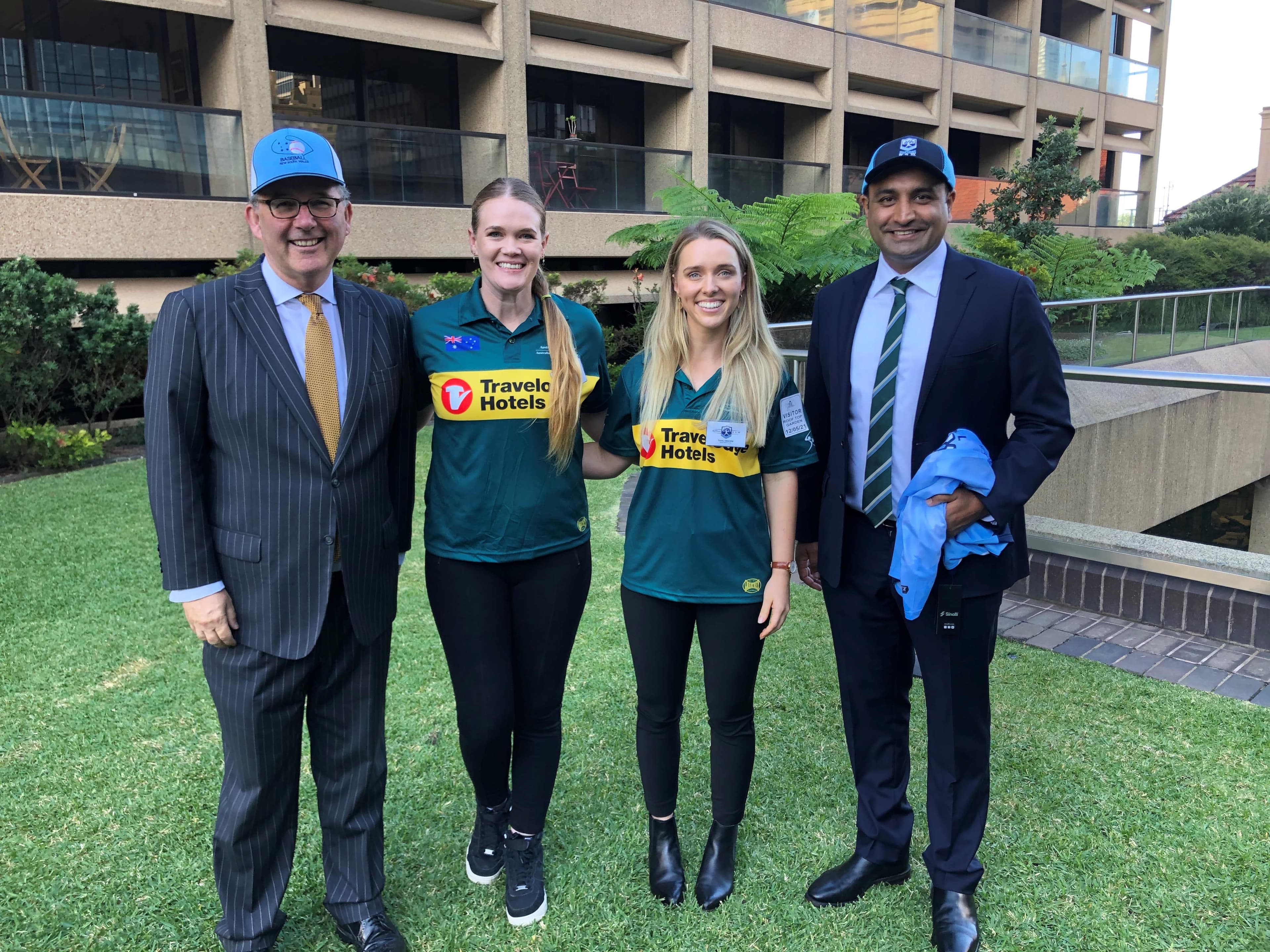 Alister Henskens SC MP with Loreto Normanhurst Alumni, Ellen Roberts and Tahli Moore 
