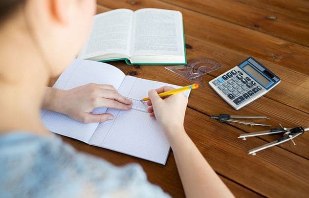 Student studying