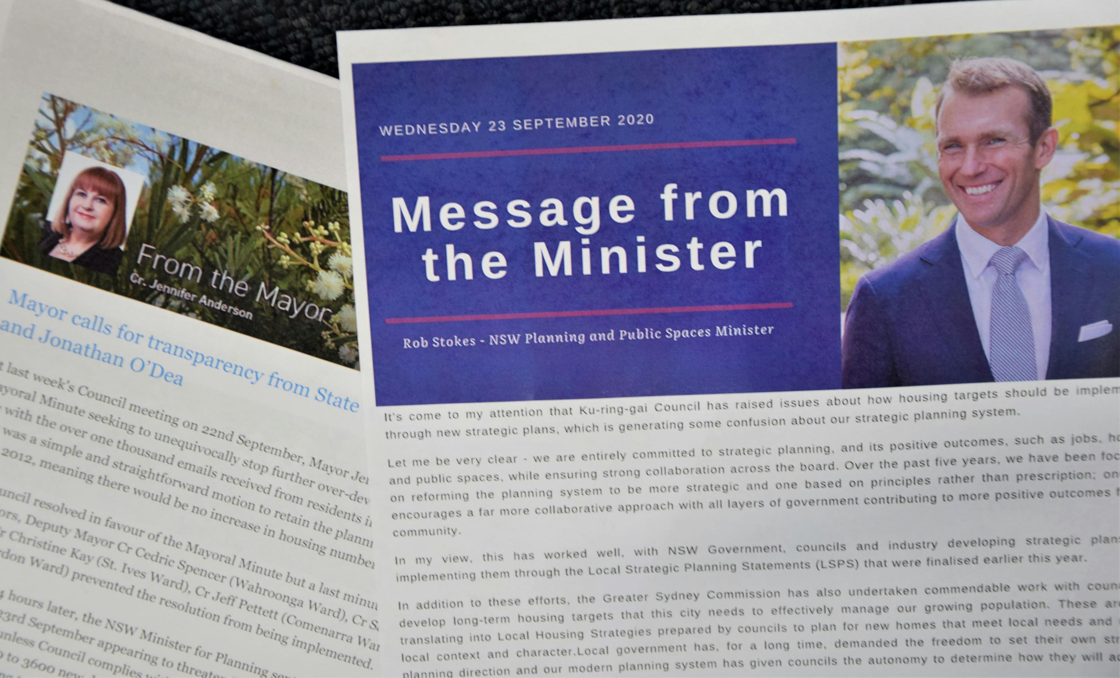 Ministerial newsletter