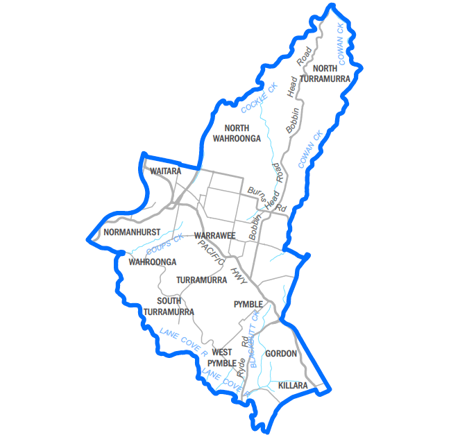 Ku-ring-gai electorate map