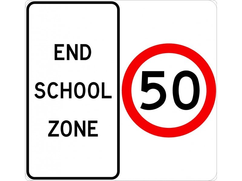 End School Zone Sign 