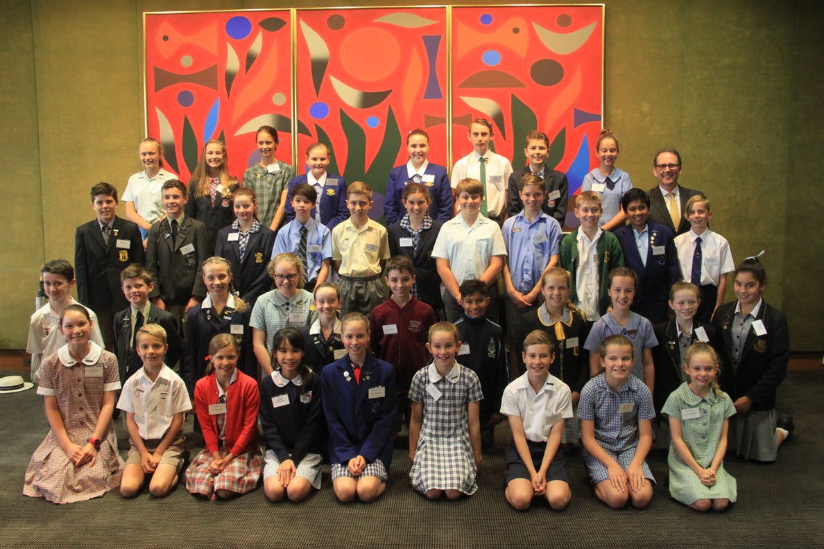 Alister with Ku-ring-gai Electorate Primary School Leaders 