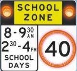 Flashing School Zone Sign 