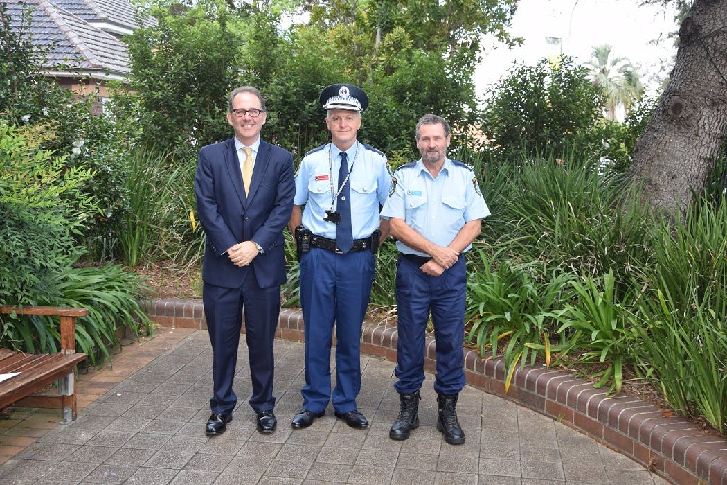 Alister with officers from the Ku-ring-gai Local Area Command