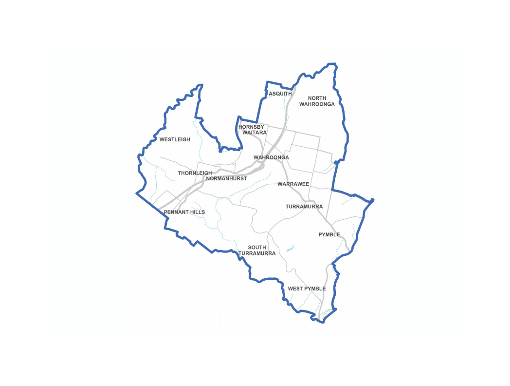 Outline Map of Wahroonga Electorate