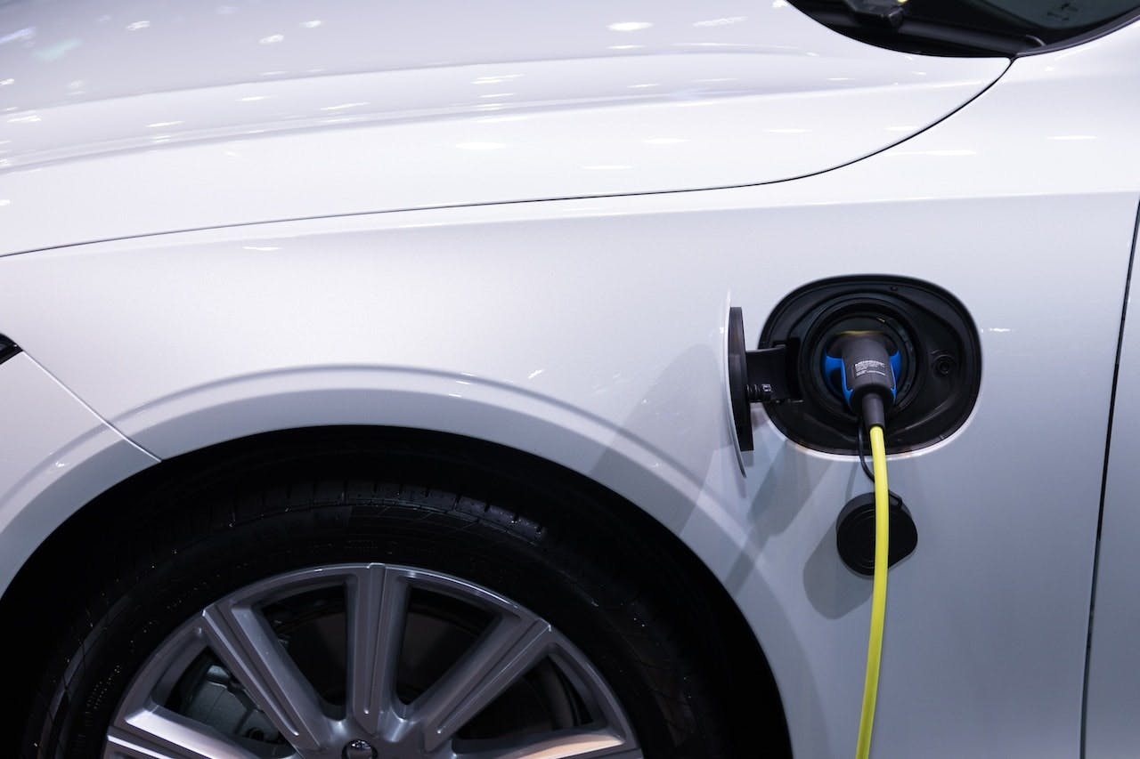 White electric vehicle charging